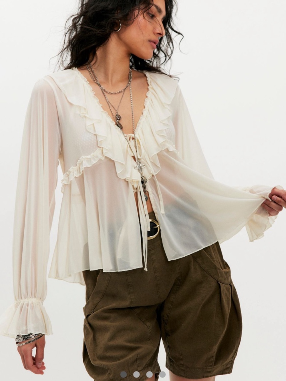 NWT Free People Fearless Sheer Blouse